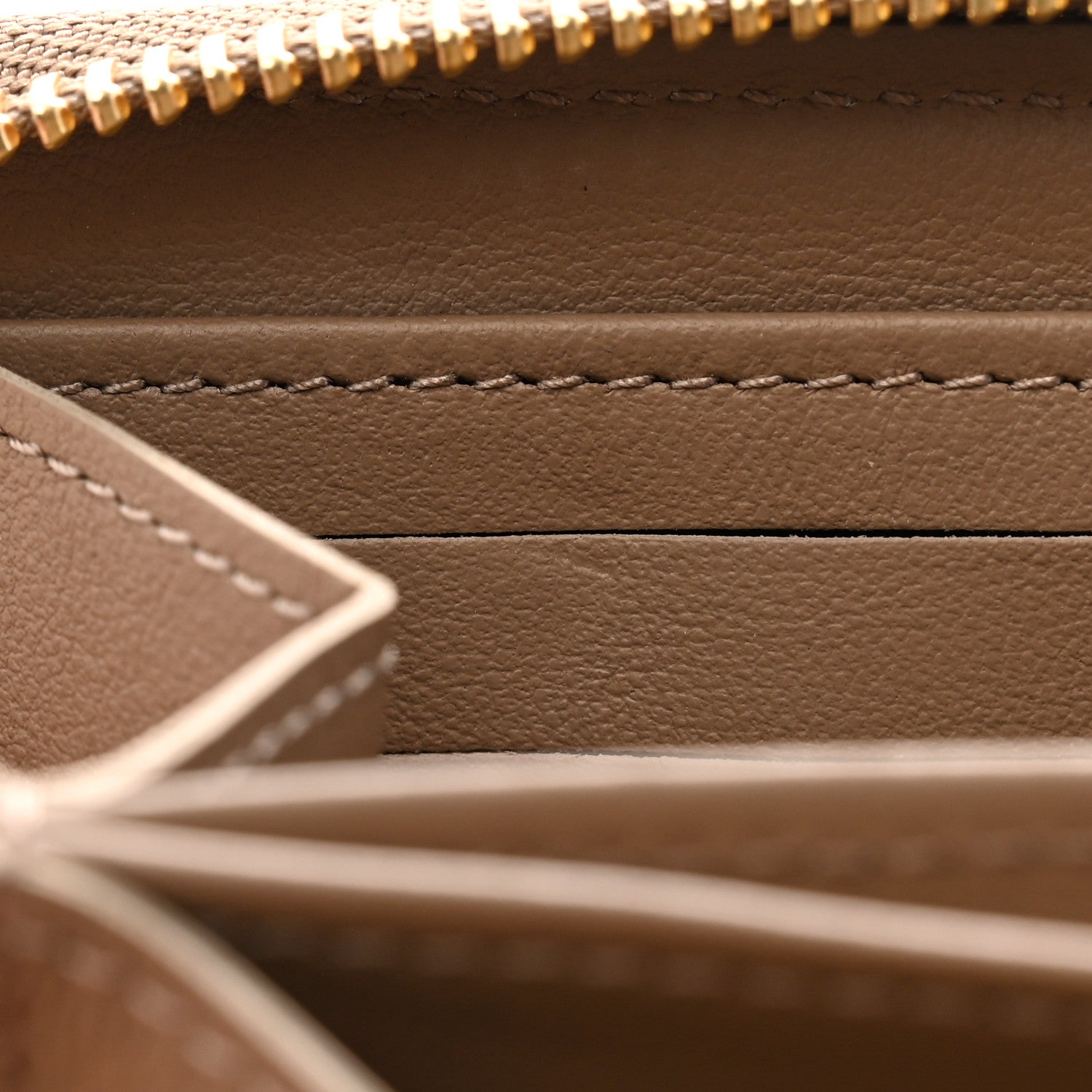 Louis Vuitton Lambskin Embossed Monogram Coussin Zippy Wallet Taupe 9 of 12