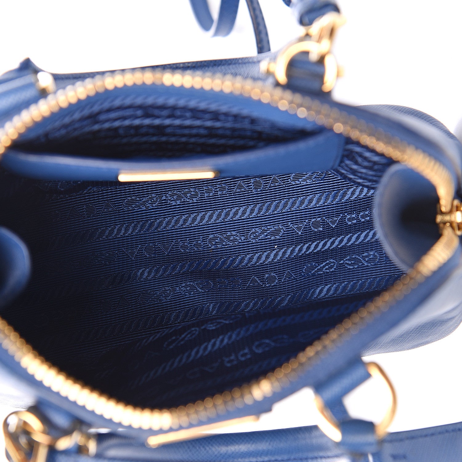 Prada Saffiano Lux Mini Promenade Tote Azzurro 5 of 10