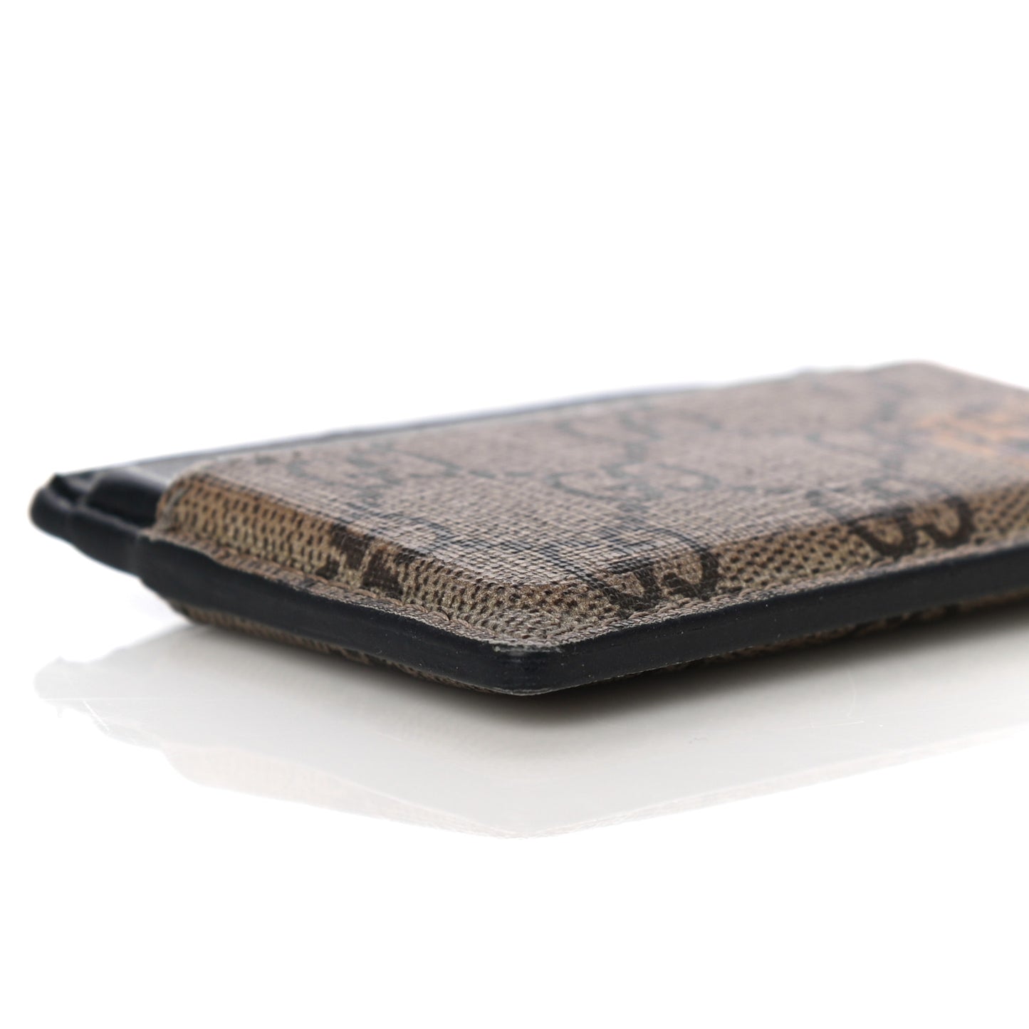 GG Supreme Monogram Tiger Print Card Holder Black