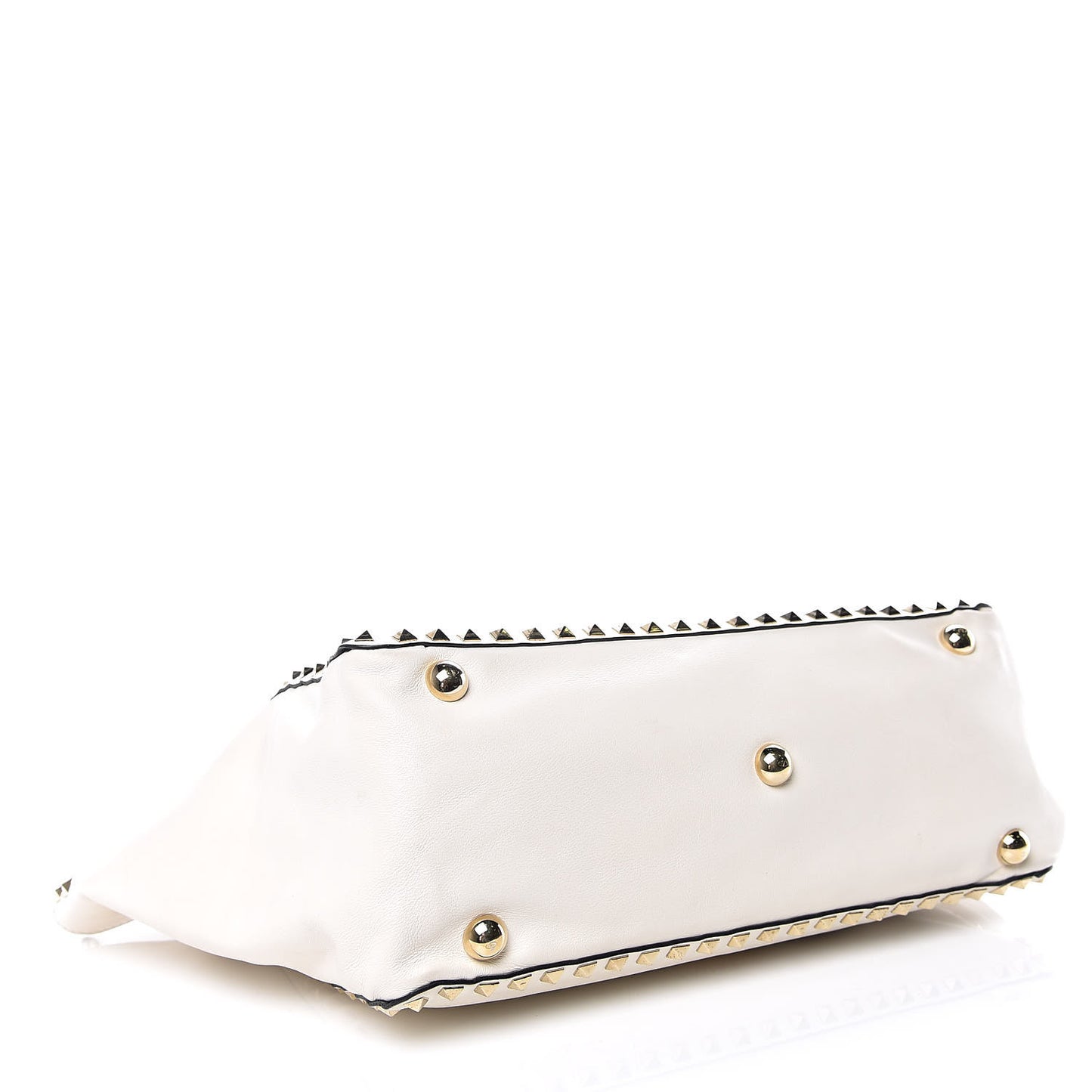 Vitello Medium Rockstud Tote Ivory