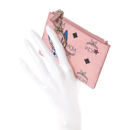 MCM Visetos Star Eyed Bunny Key Pouch Pink 2 of 6