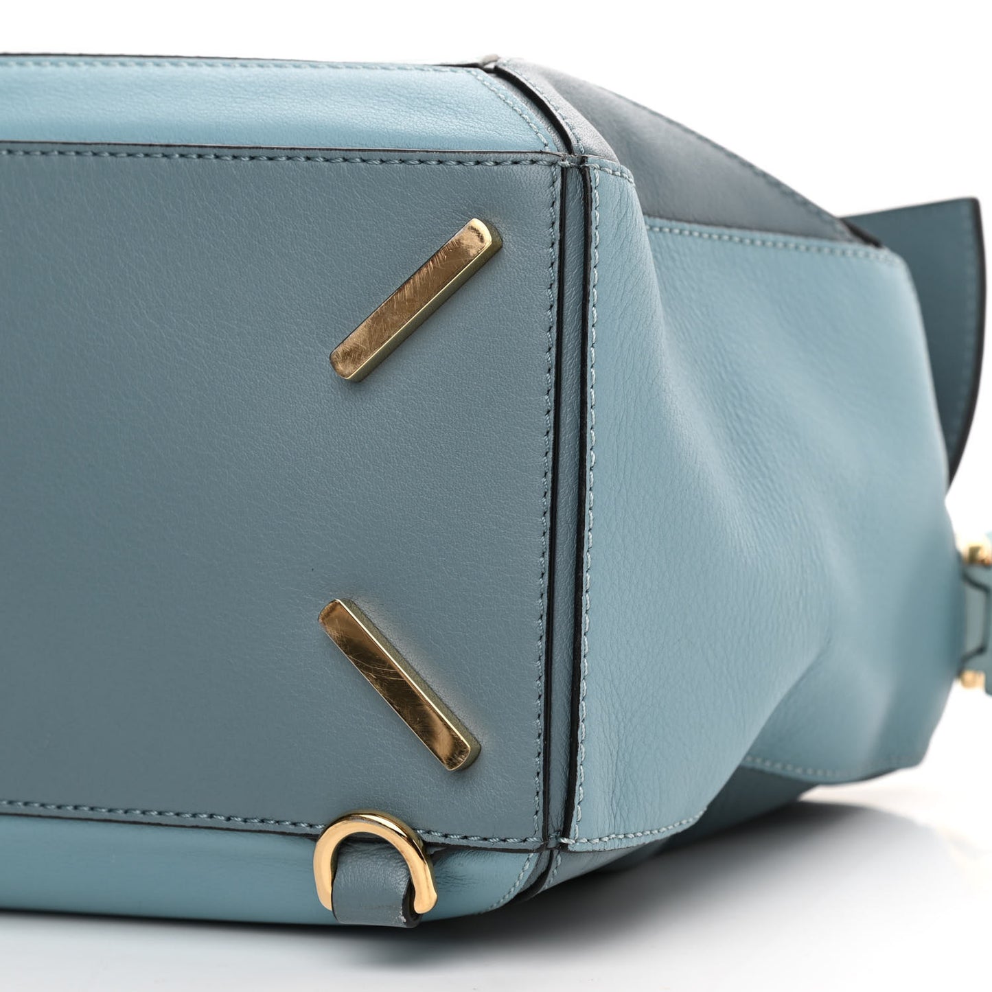 Calfskin Medium Puzzle Bag Aqua Light Blue Stone Blue