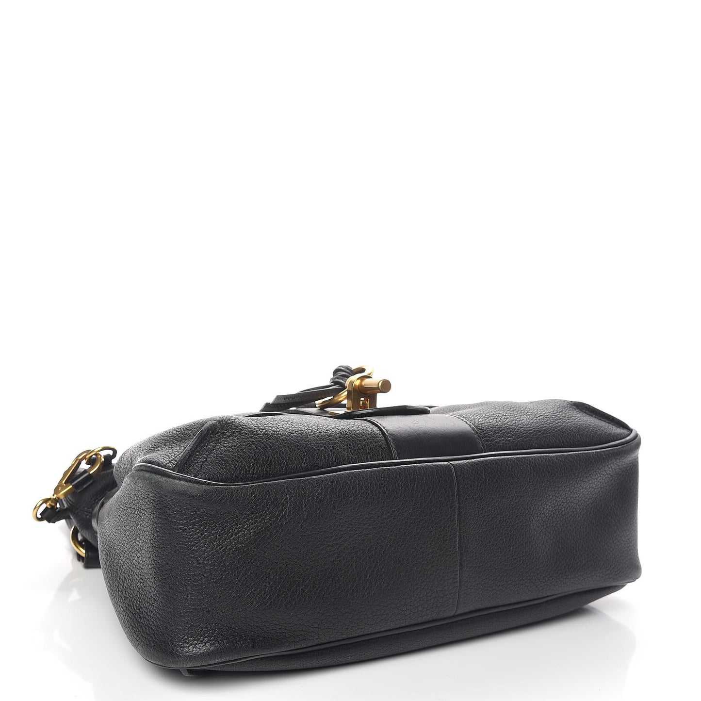 Grained Lambskin Calfskin Medium Lexa Shoulder Bag Black