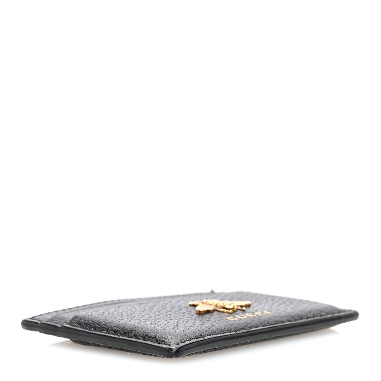 Gucci Pebbled Calfskin Animalier Card Holder Black 4 of 6