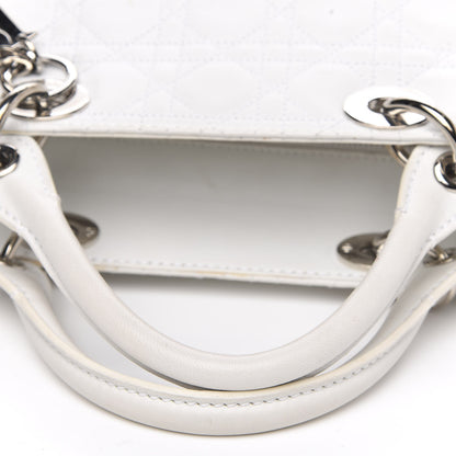 Christian Dior Lambskin Cannage Soft Lady Dior Satchel White 14 of 16