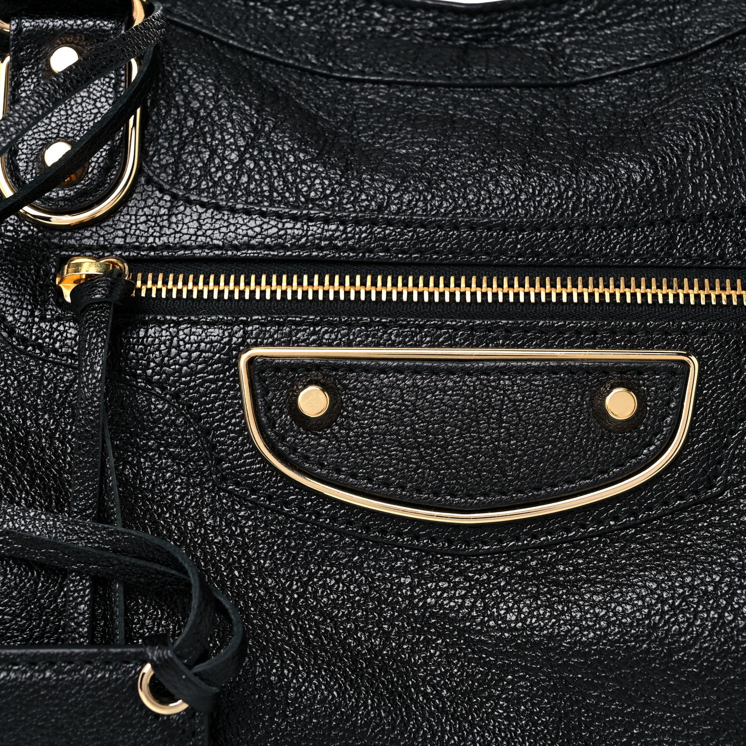 Balenciaga Chevre Gold Metallic Edge Hardware City Black 8 of 15