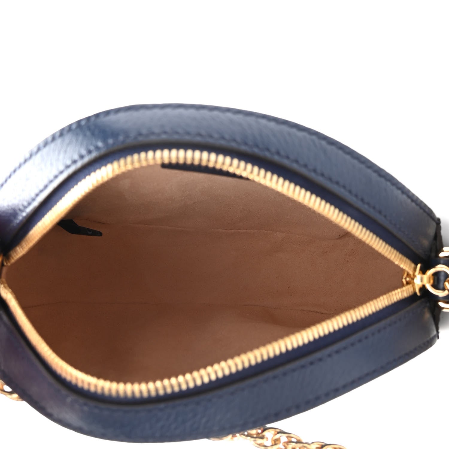 Gucci Soft Textured Calfskin Web Mini Ophidia Round Shoulder Bag Blue Agata 5 of 9