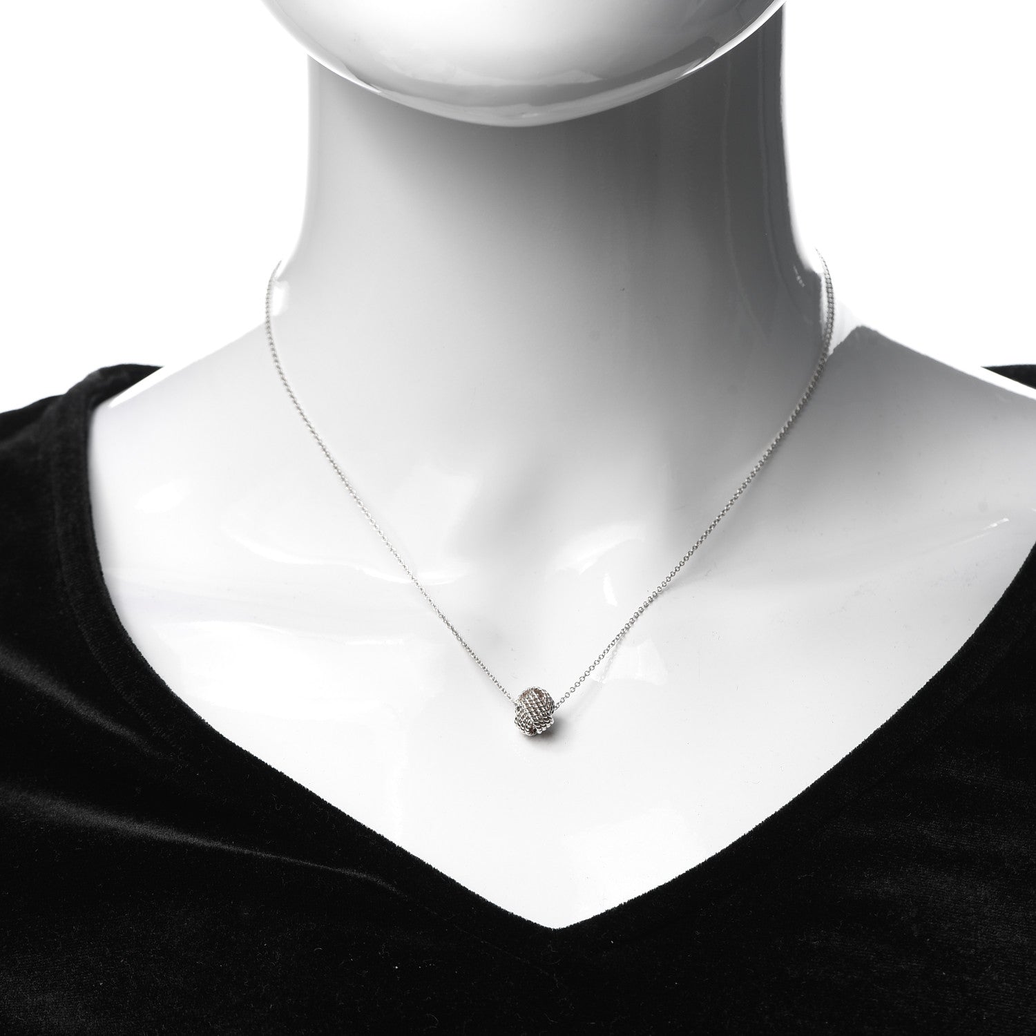 Tiffany Sterling Silver Twist Knot Pendant Necklace 2 of 5