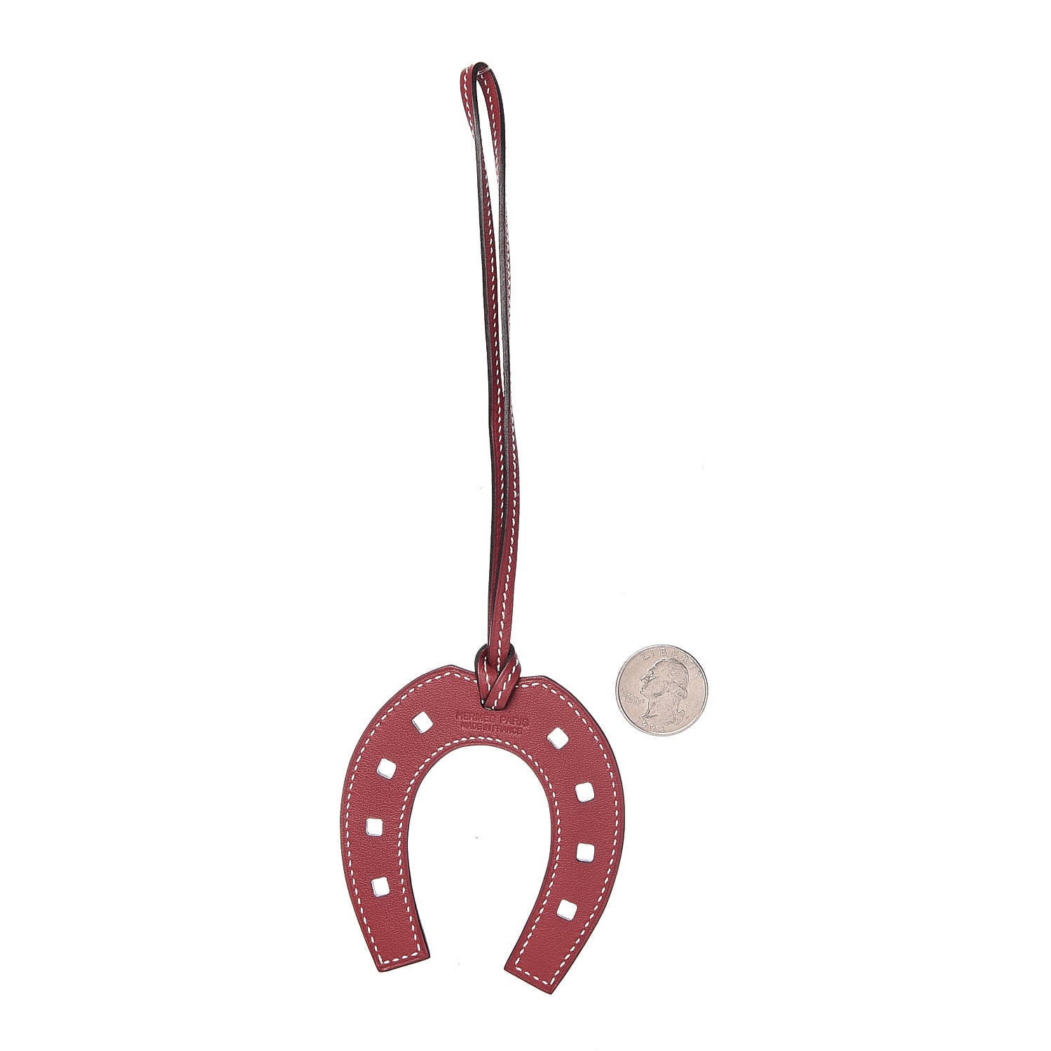 Hermes Swift Paddock Horseshoe Bag Charm Rouge Grenat 2 of 4