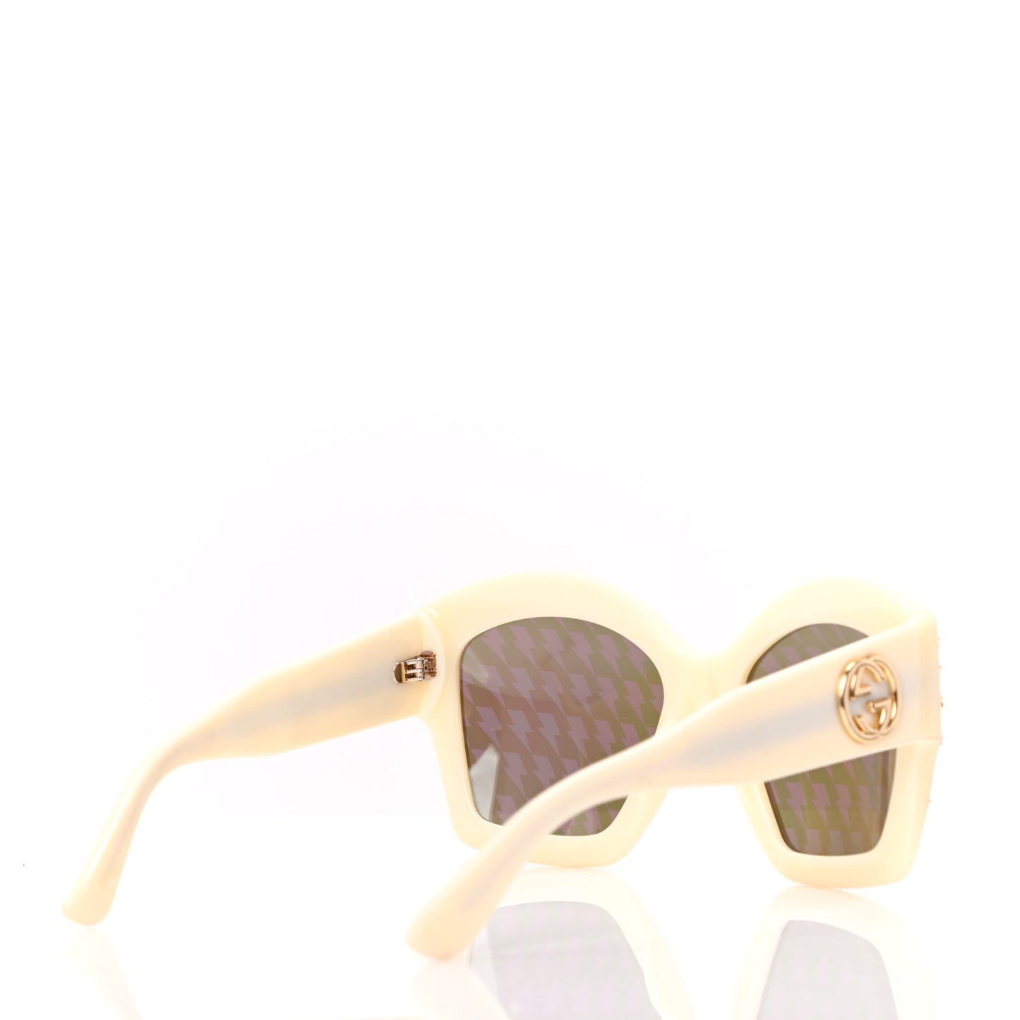 Square Frame Star Sunglasses GG 3870/S Ivory Gold