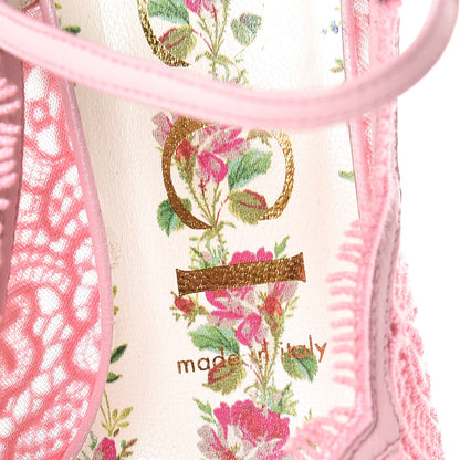 Gucci Lace Pizzo Venice Pumps 37 Sugar Pink 8 of 9