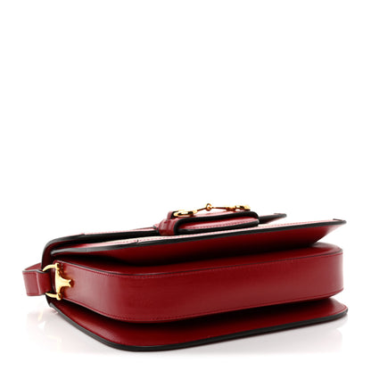 Gucci GG Supreme Monogram Azalea Calfskin Horsebit 1955 Shoulder Bag Beige Ebony New Cherry Red 4 of 11