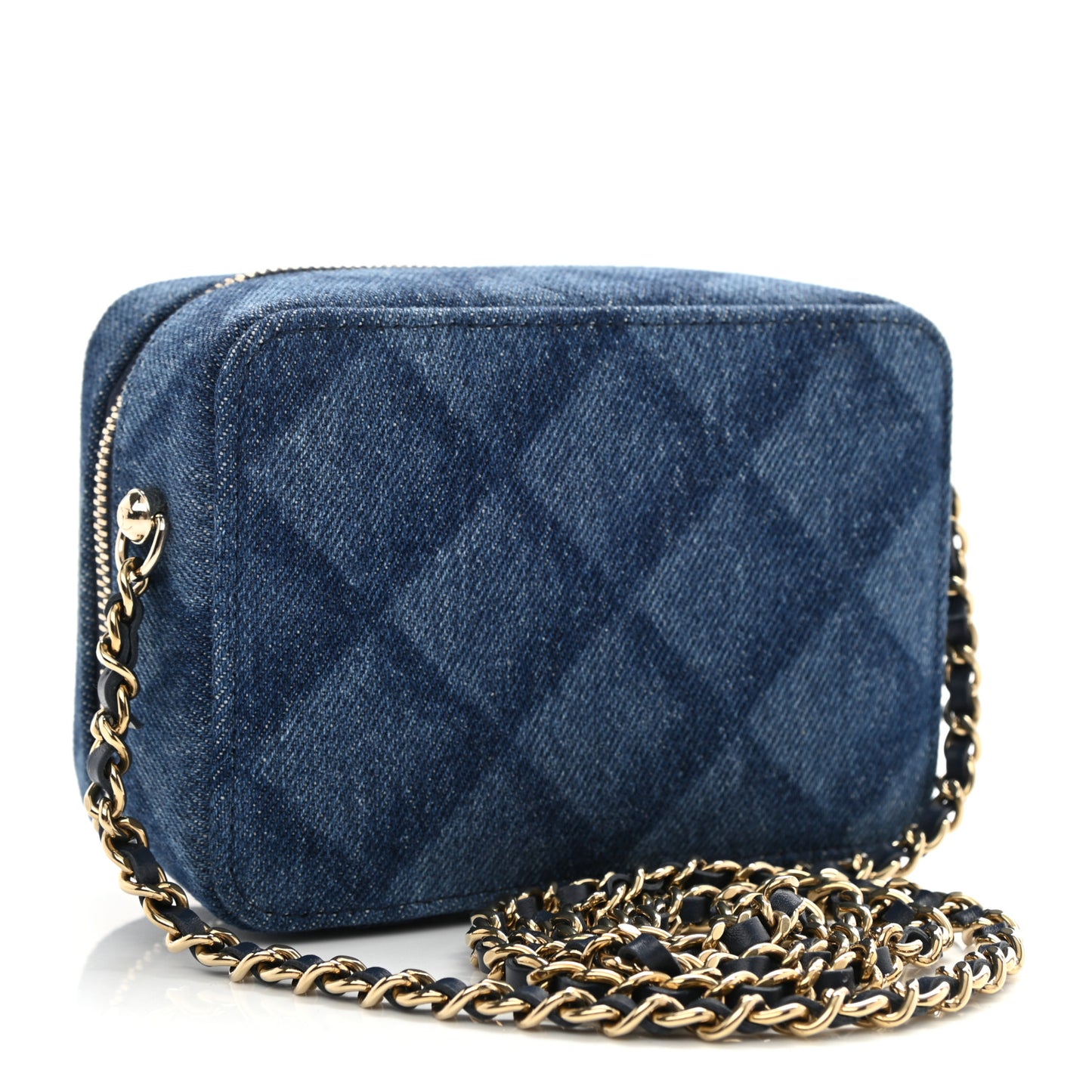 Printed Denim CC Camera Case Blue