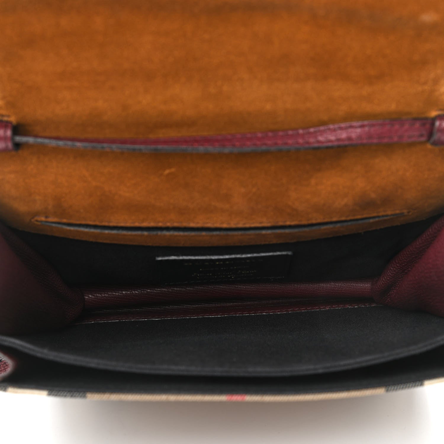Burberry Derby Calfskin House Check Small Macken Crossbody Bag Mahogany Red 5 of 16