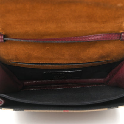 Burberry Derby Calfskin House Check Small Macken Crossbody Bag Mahogany Red 5 of 16
