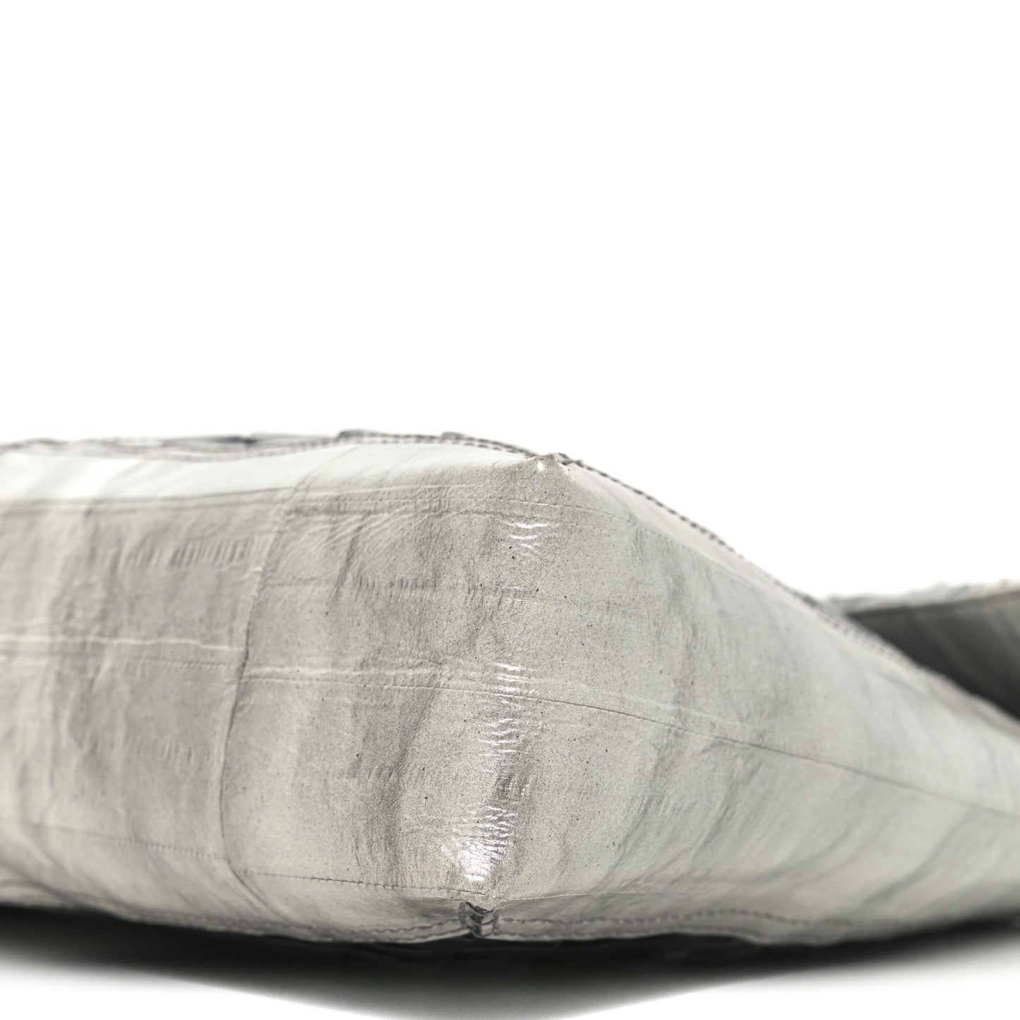 Iridescent Eelskin Maxi Chain Baguette Bag Grey Multicolor