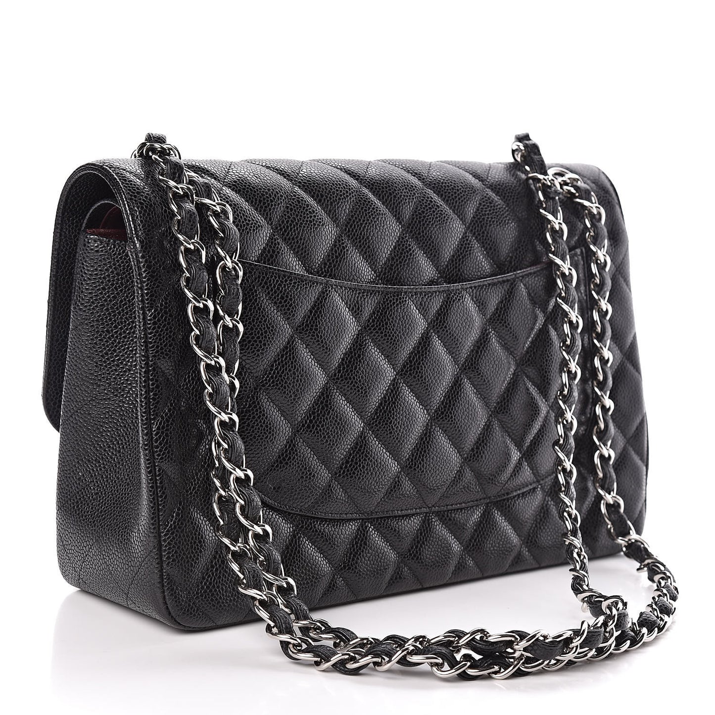 Caviar Quilted Jumbo Double Flap Black