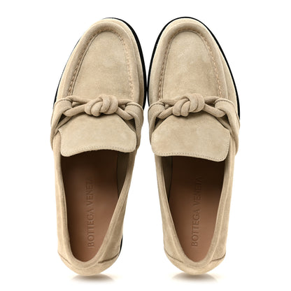 Bottega Veneta Suede Astaire Knot Loafers 38 Ecru 2 of 9