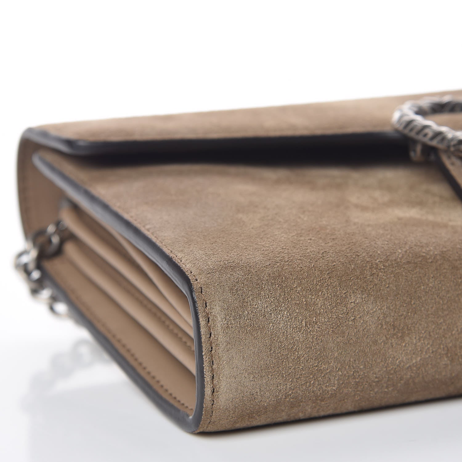 Gucci Suede Mini Dionysus Chain Wallet Taupe 8 of 10