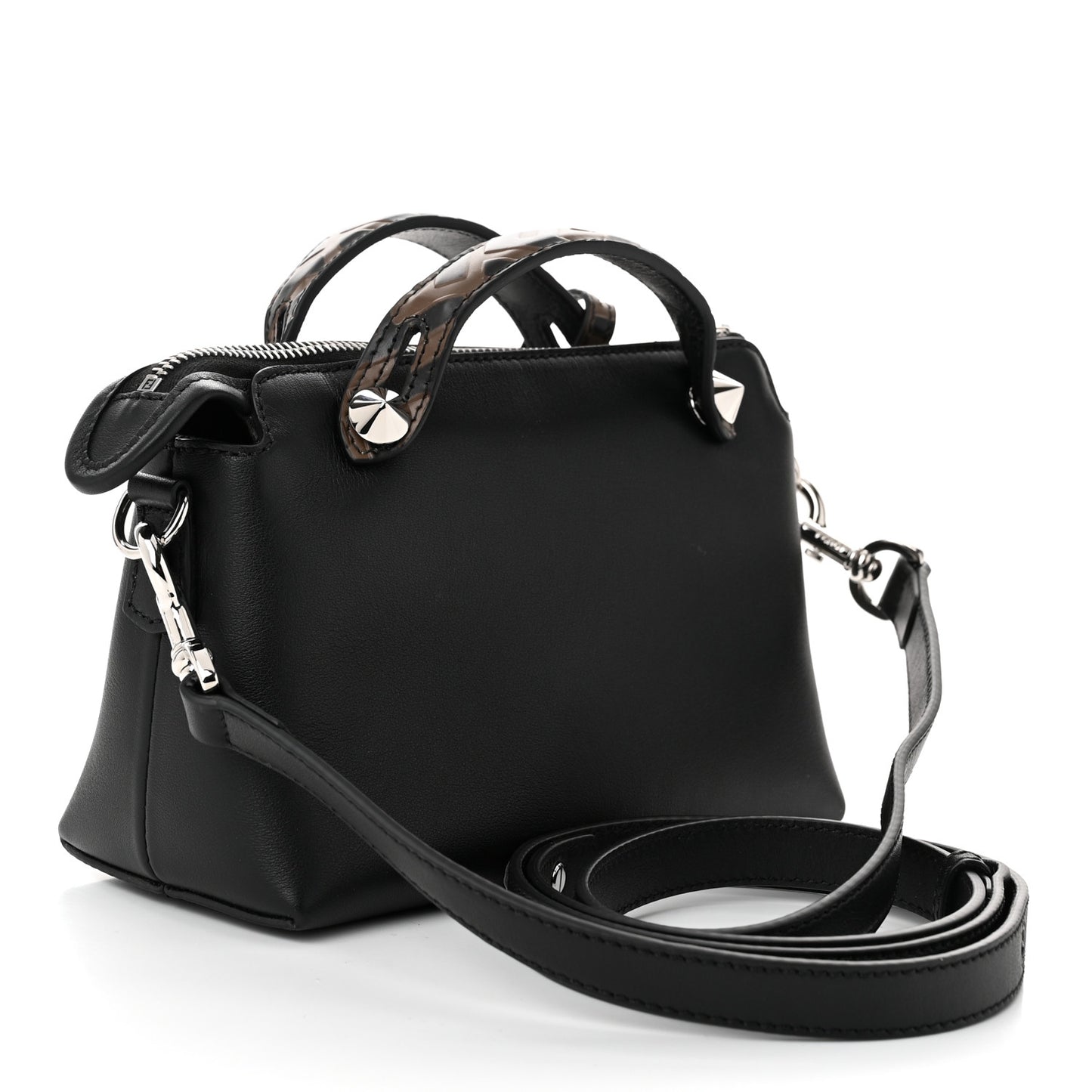 Vitello Dolce Bi-Color FF 1974 Embossed Mini By The Way Boston Bag Black Maya
