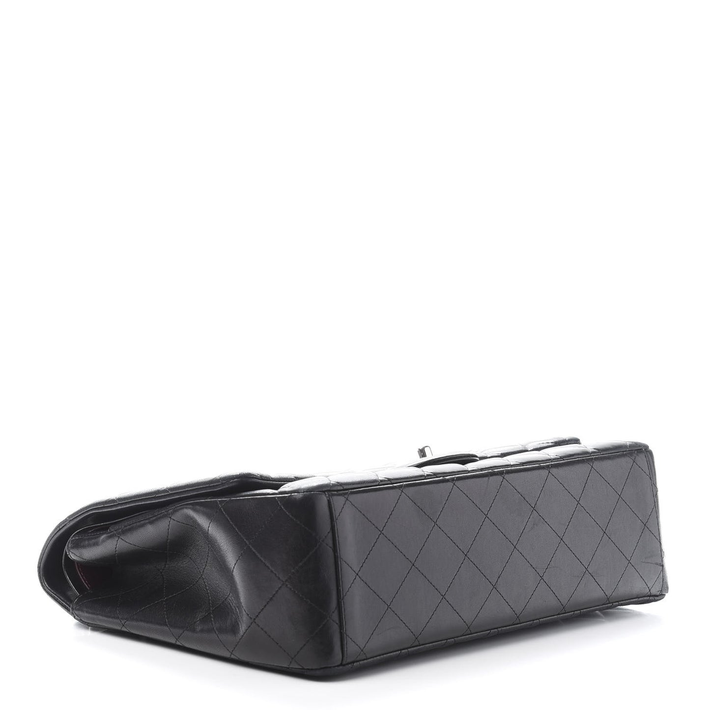 Lambskin Quilted Maxi Double Flap Black
