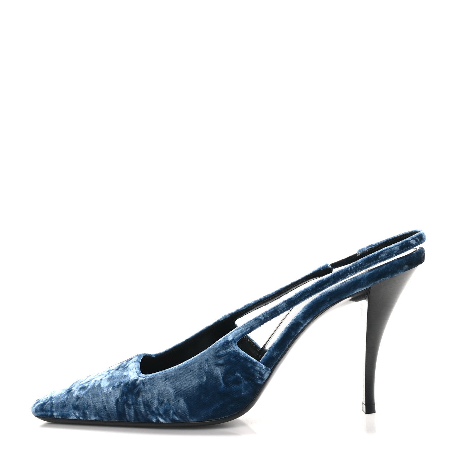 Saint Laurent Velluto Mastrop Tom 90 Dream Slingback Pumps 40 Denim 1 of 10