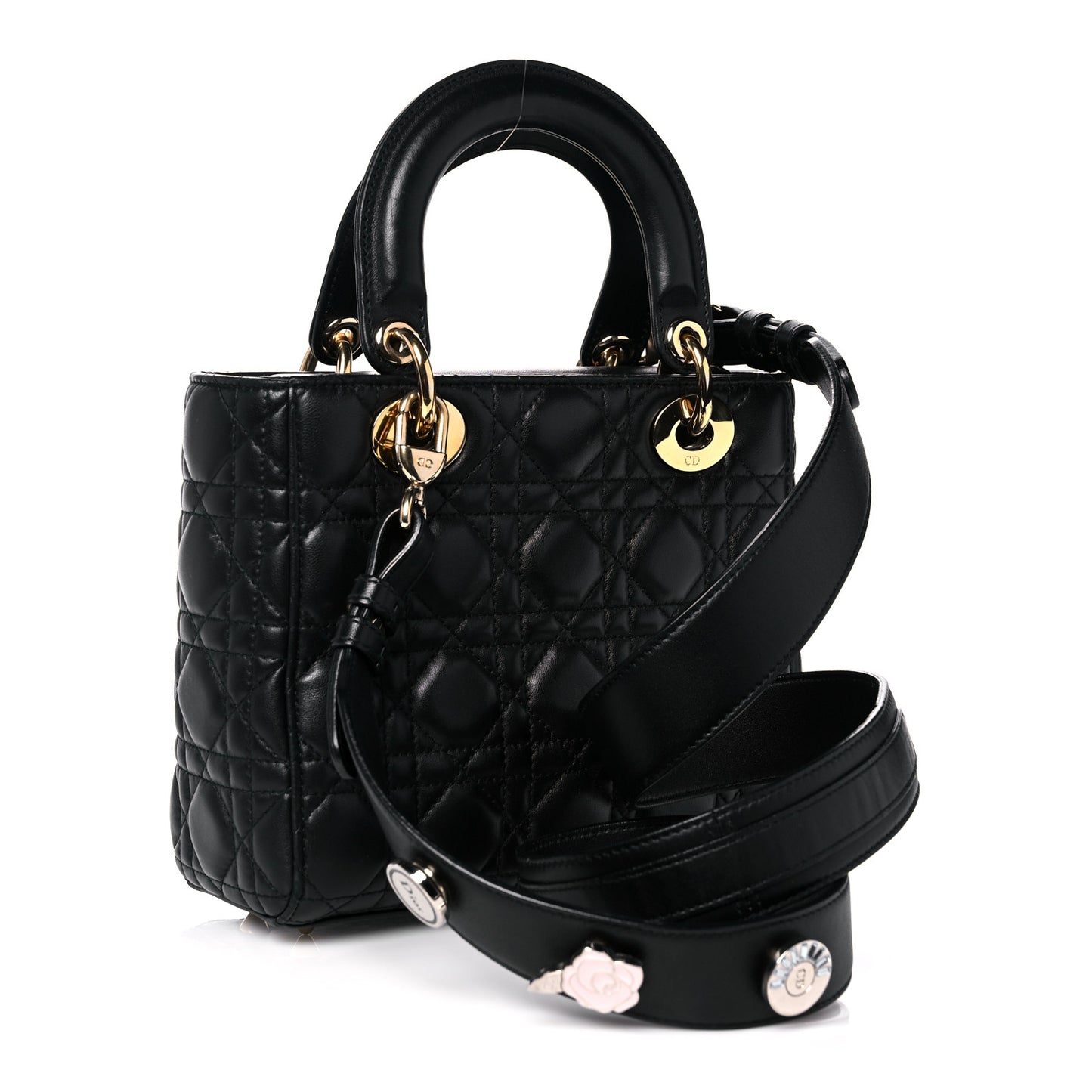 Lambskin Cannage Small Lucky Badges My Lady Dior Black