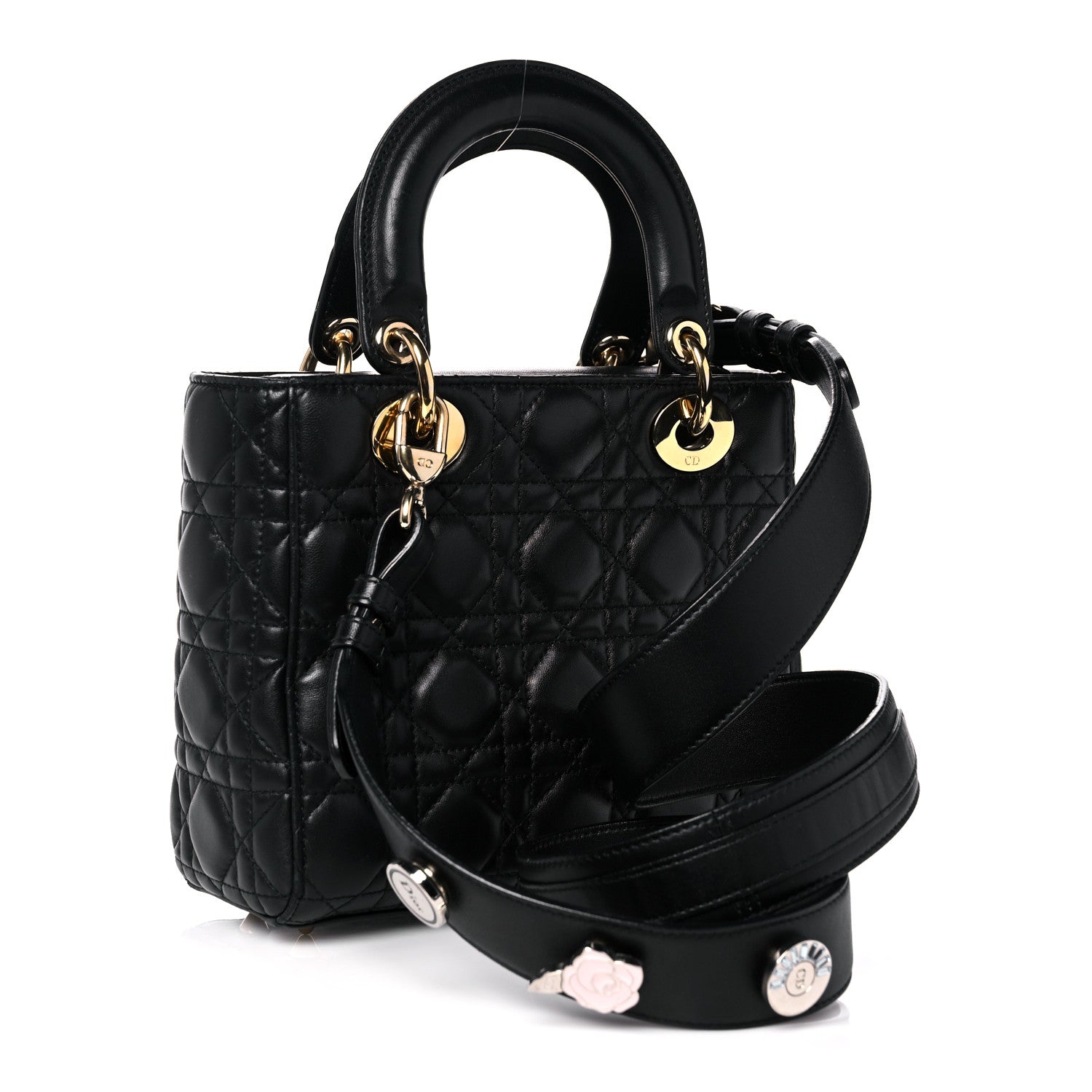 Christian Dior Lambskin Cannage Small Lucky Badges My Lady Dior Black 3 of 17