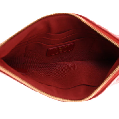Chanel Caviar Camellia Embossed Cosmetic Pouch Red 5 of 7