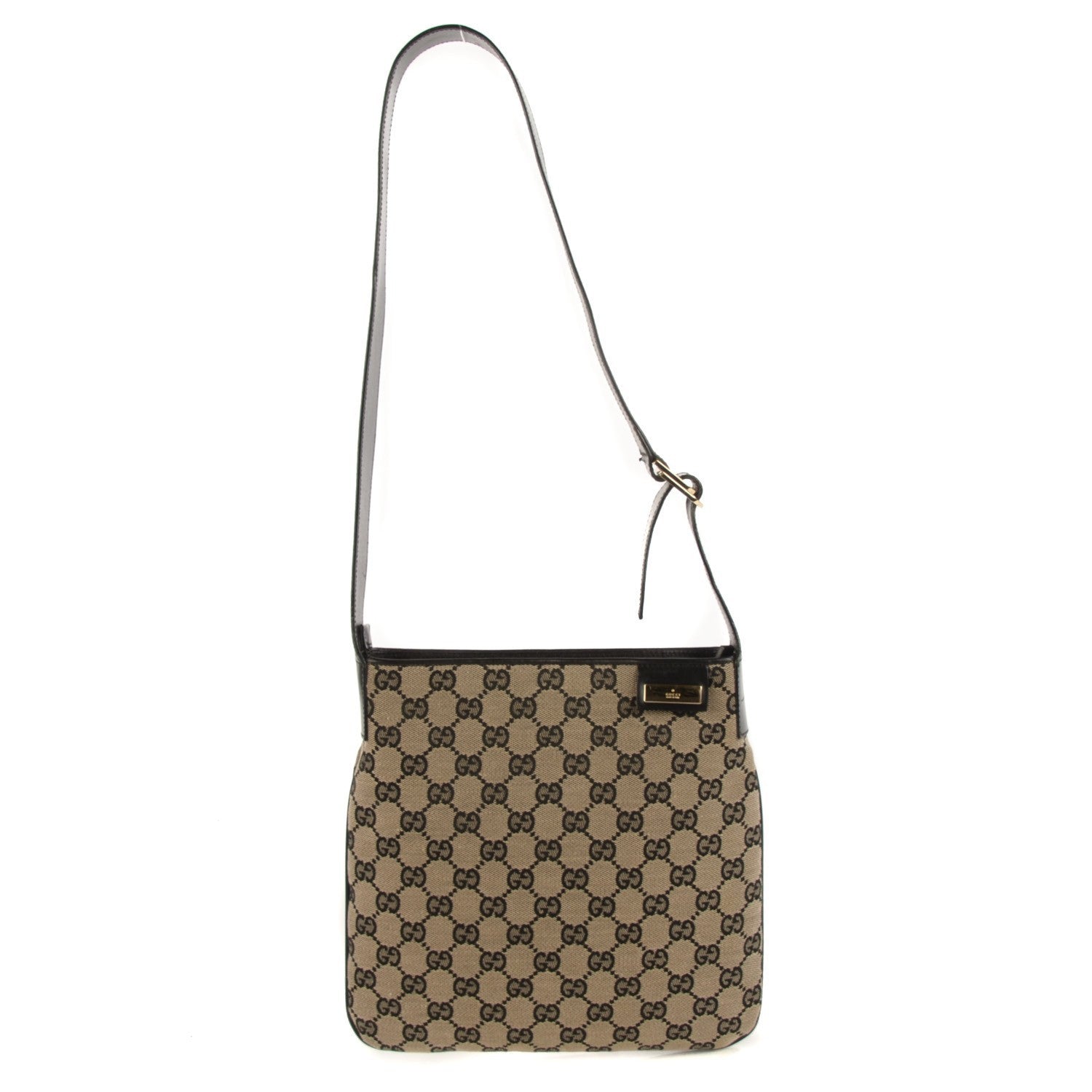 Gucci Monogram Small Flat Messenger Bag Brown 2 of 9