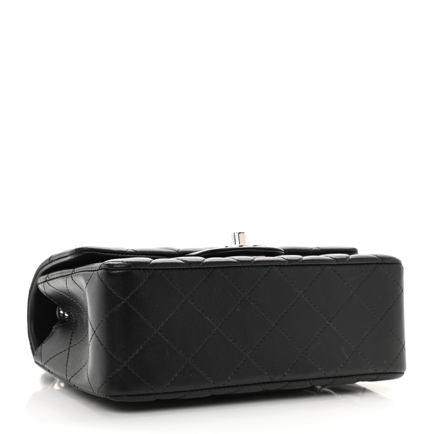 Lambskin Quilted Mini Rectangular Flap Black