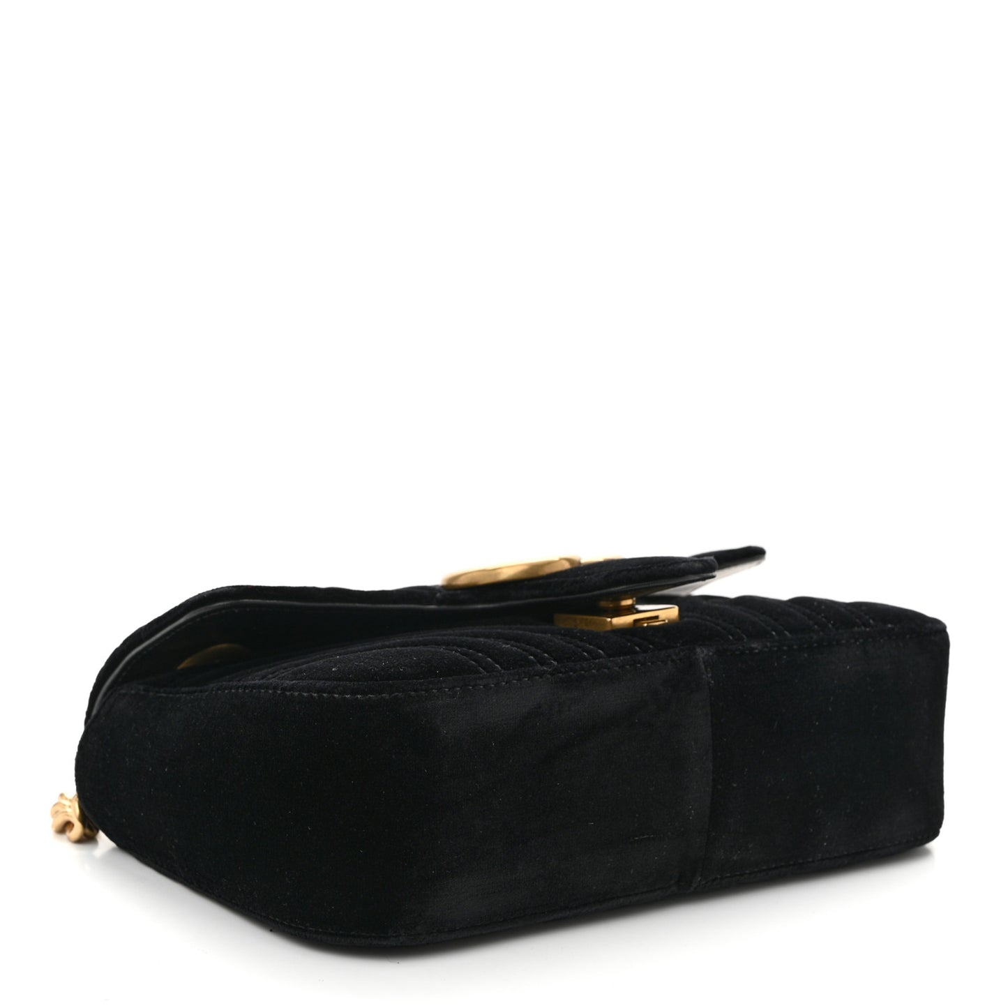 Velvet Matelasse Mini GG Marmont Shoulder Bag Black