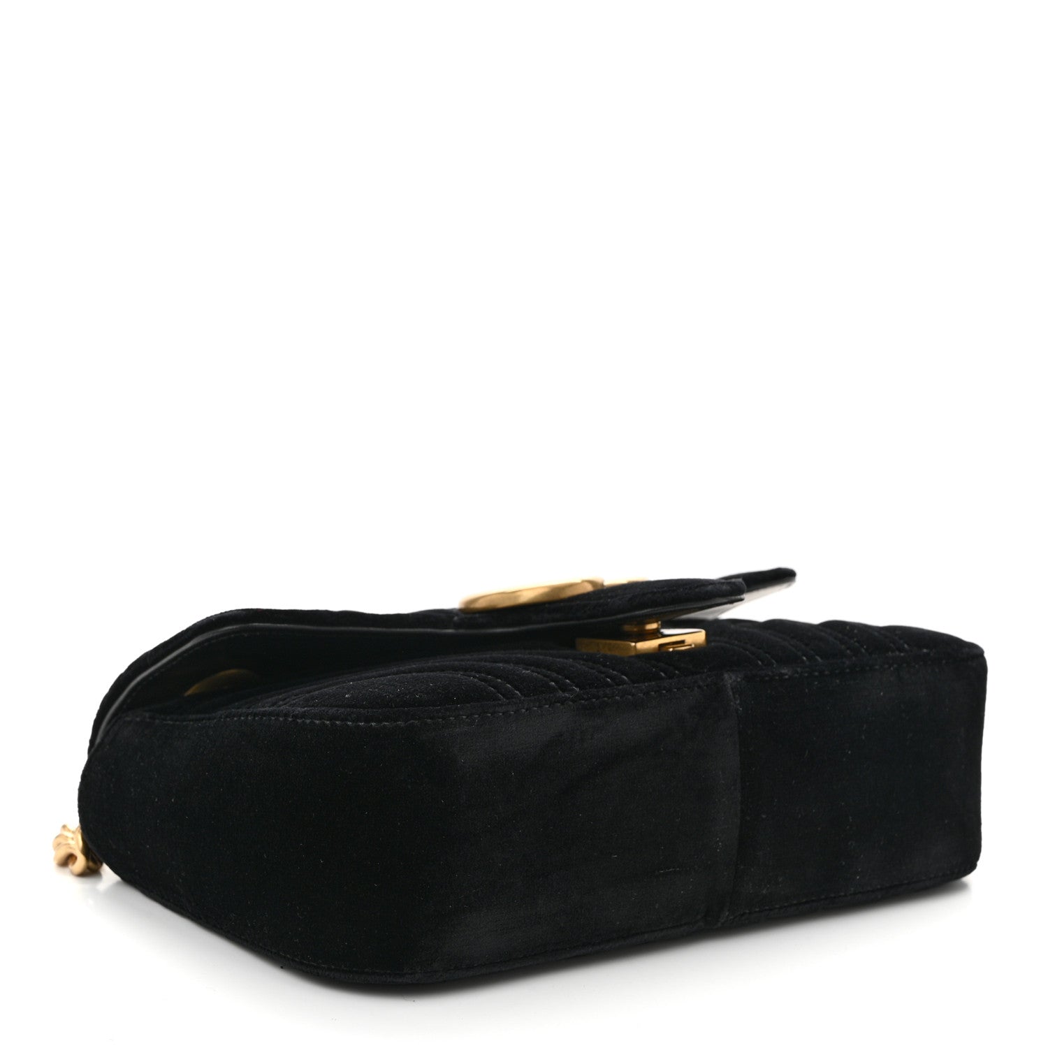 Gucci Velvet Matelasse Mini GG Marmont Shoulder Bag Black 4 of 11