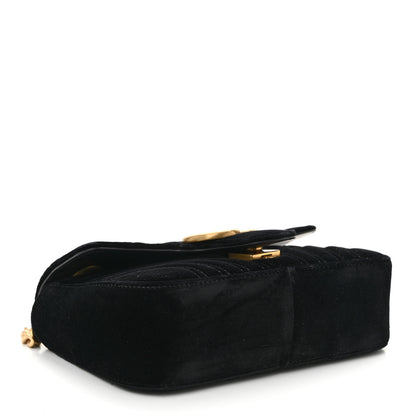 Gucci Velvet Matelasse Mini GG Marmont Shoulder Bag Black 4 of 11