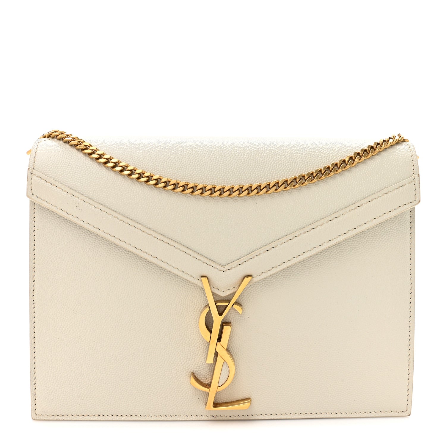 Saint Laurent Grain De Poudre Monogram Cassandra Clasp Bag Crema Soft 1 of 18