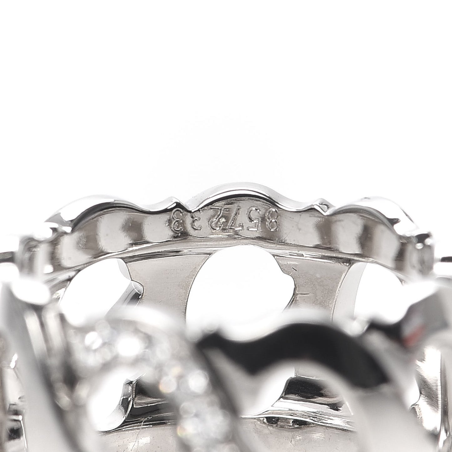 18K White Gold Diamond 13mm C De Band Ring 54 6.75