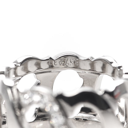 Cartier 18K White Gold Diamond 13mm C De Cartier Band Ring 54 6.75 4 of 5