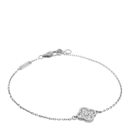 Van Cleef & Arpels 18K White Gold Diamond Sweet Alhambra Bracelet 1 of 4