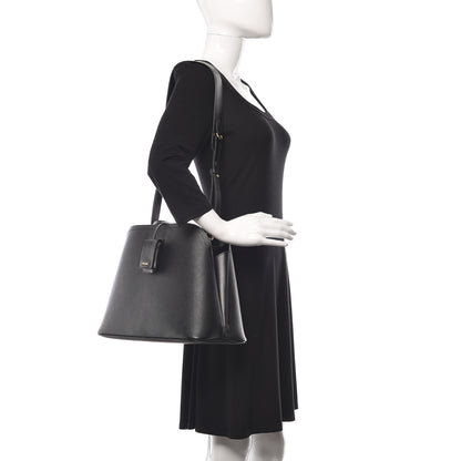 Prada Saffiano Cuir Matinee Tote Black Cherry 2 of 9