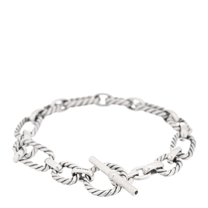 David Yurman Sterling Silver Blue Sapphire 9.5mm Cushion Link Bracelet 2 of 3