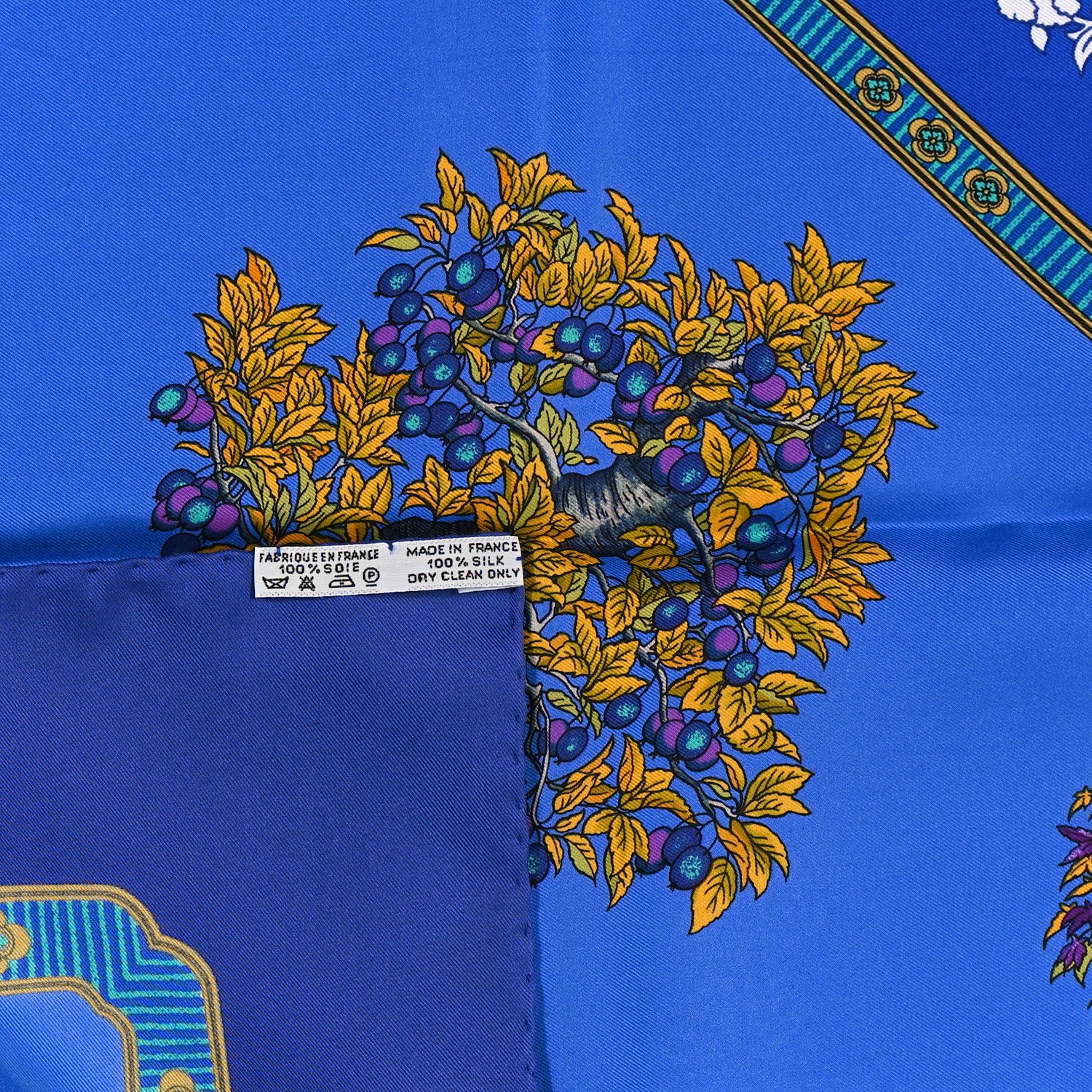 Hermes Silk Les Beaux Jours de Bonsai Scarf 90 Bleu 3 of 3