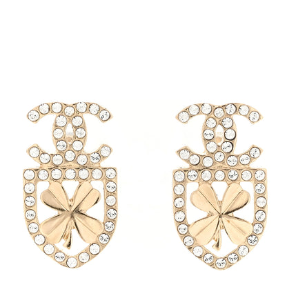 Chanel Crystal CC Sergeant Chanel Earrings Gold 1 of 5