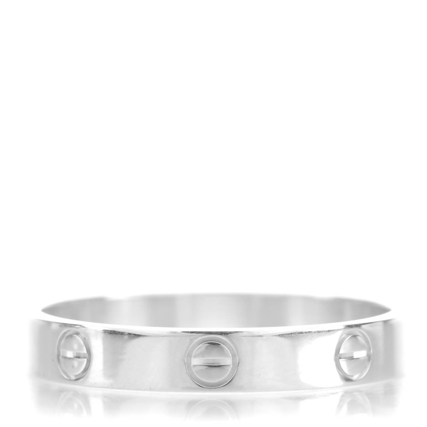 Cartier 18K White Gold 4mm LOVE Wedding Band Ring 64 11 1 of 4