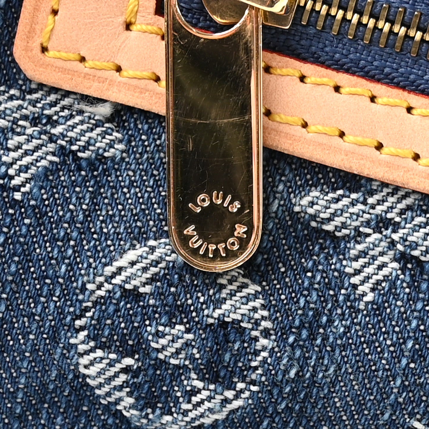 Monogram Denim Pochette Plat Clutch Blue