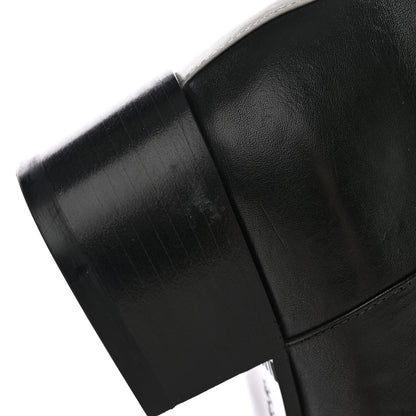 Chanel Calfskin CC Logo Mid Calf Boots Light Grey Black 10 of 19
