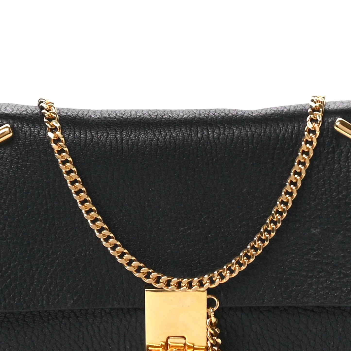 Grained Lambskin Drew Shoulder Bag Black