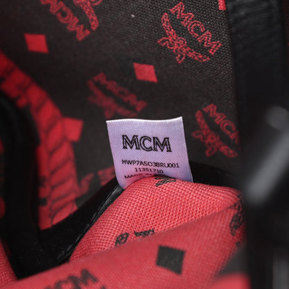 MCM Visetos Medium Project Reversible Shopper Tote Ruby Red Black 11 of 19