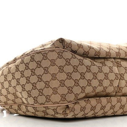 Gucci Monogram Web Medium Dressage Hobo Beige 9 of 13