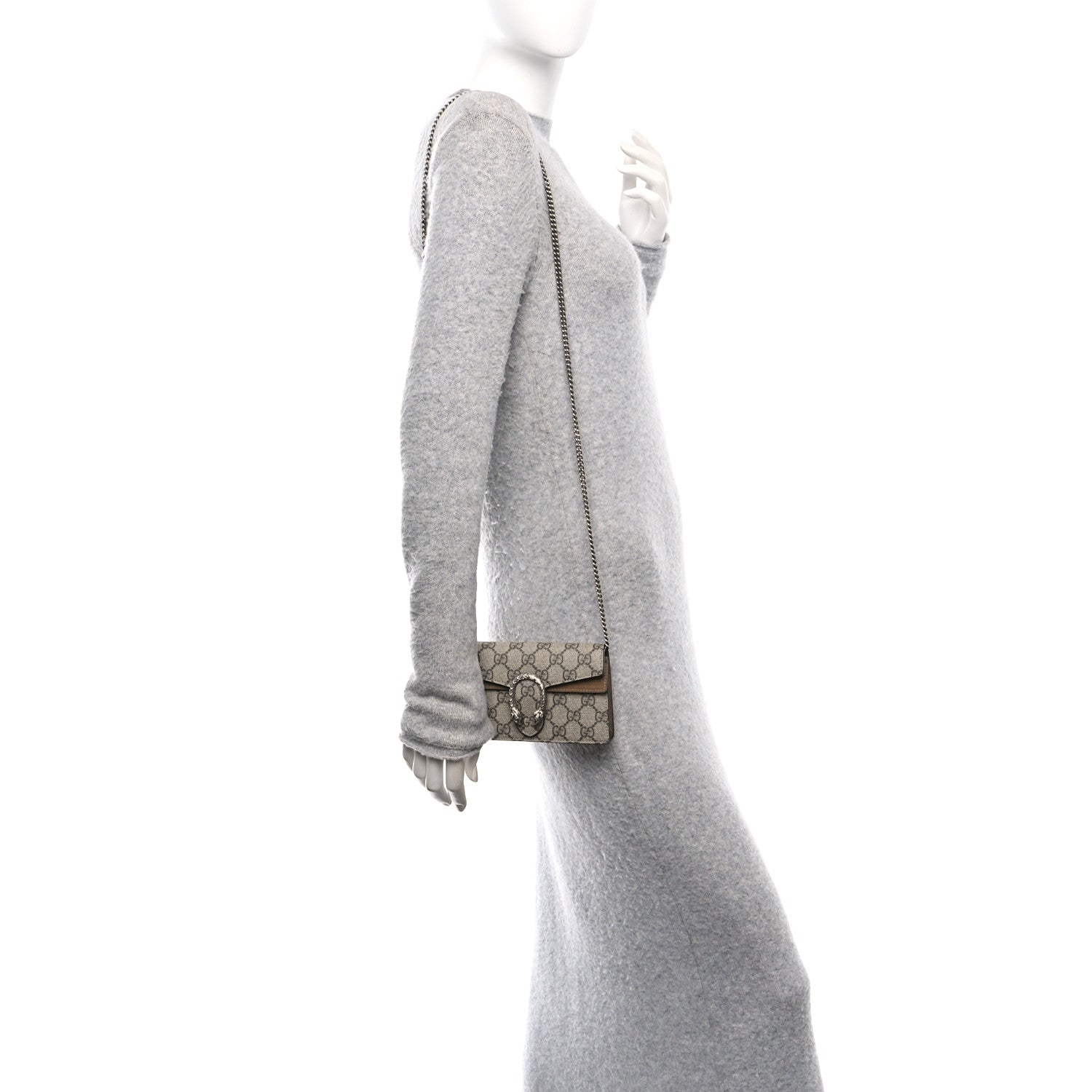 Gucci GG Supreme Monogram Super Mini Dionysus Shoulder Bag Taupe 2 of 10