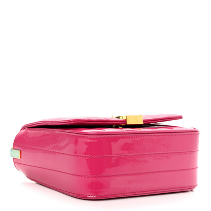 Saint Laurent Patent Calfskin Matelasse Monogram Small Vicky Chain Bag Bubblegum 4 of 9